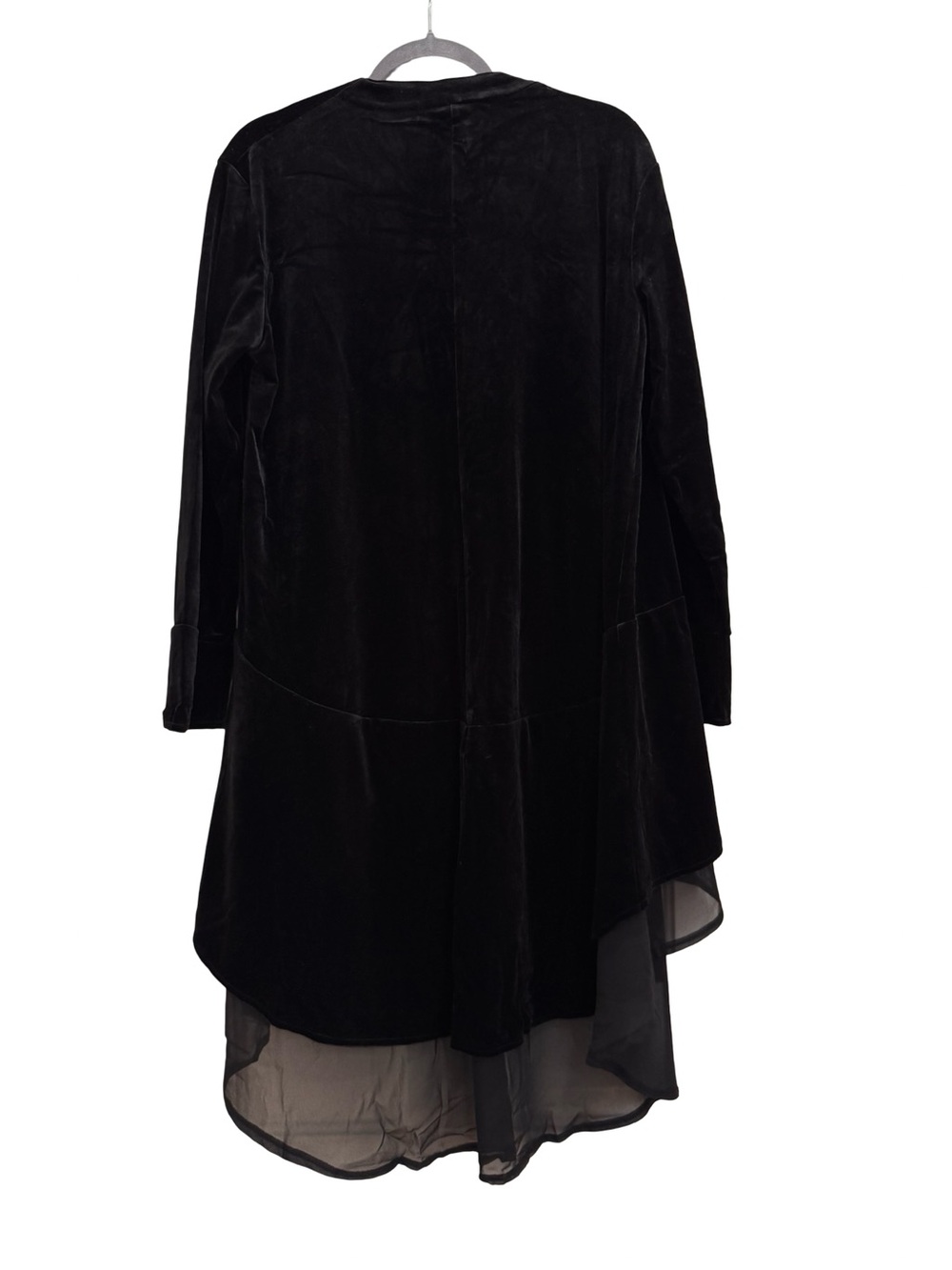 Black Velvet Open-Front Women's Cardigan - Picture 3 of 10